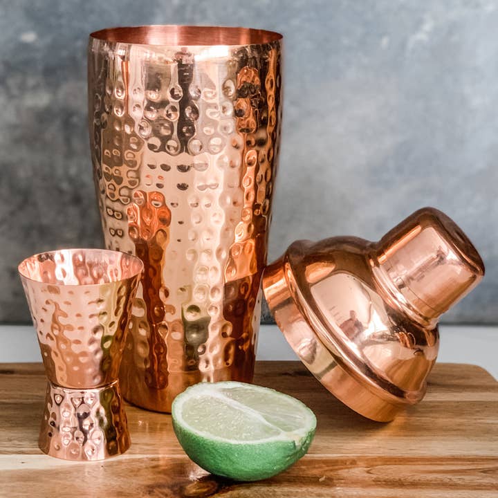 Copper Mug Company - Wholesale Cocktail Shaker - Shaker Hammered: 22oz Solid Copper Moscow Mule Shaker1