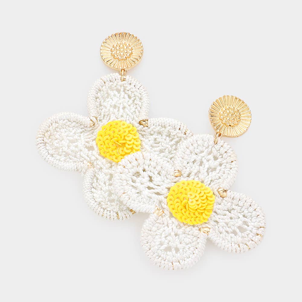 Sensibling Corp. – Brincos de argola por atacado – Brincos em Crochet Flor Pangle5