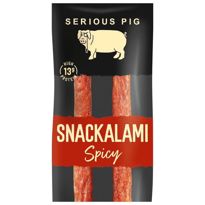 Serious Pig - Wholesale Jerky - Snackalami 'Spicy' (shelf-ready box of 24 x 30g)