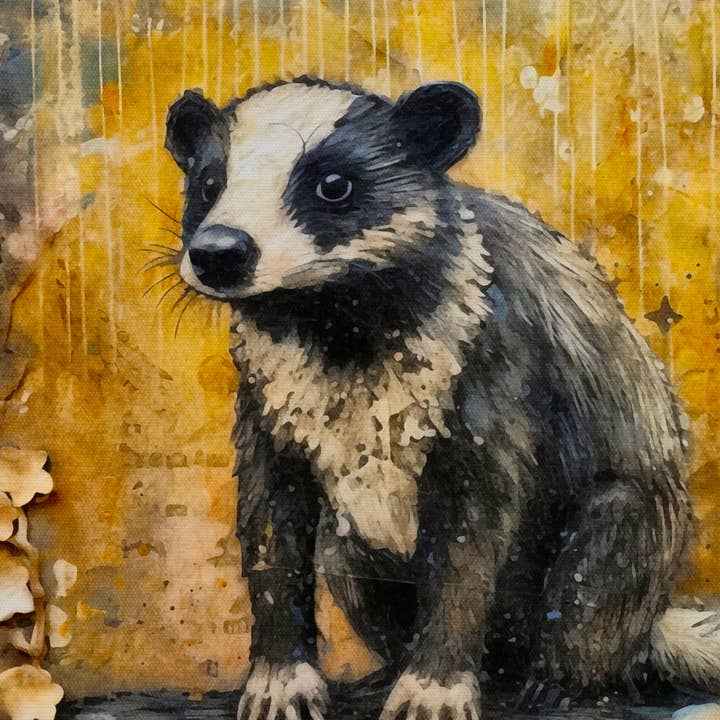 Fripperies - Wholesale Postcard - Vintage Animals: Badger | Map of Fripperies