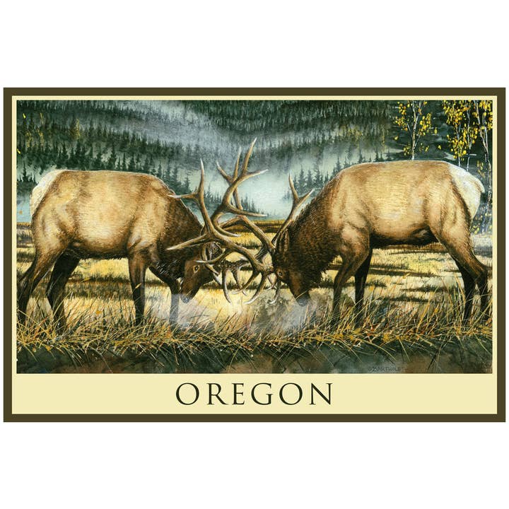 Oregon Fighting Elk BA Magnet for wholesale by Kalan Souvenir