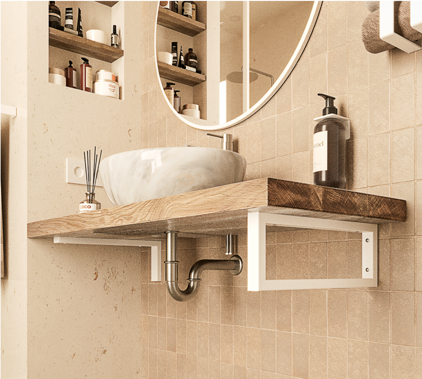 HEVVA - Wholesale Wall Mounted Shelf - RHEIN-MAIN Set - 6 sizes - 2 colors2