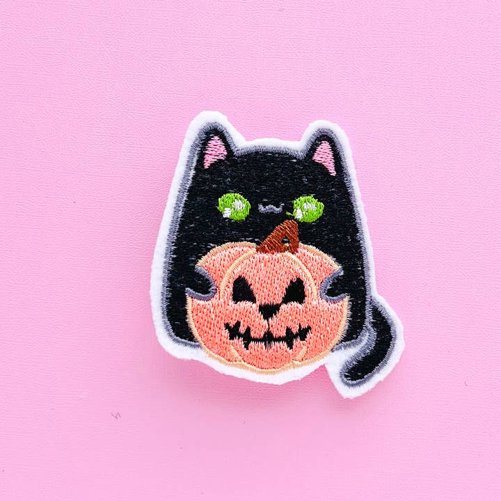 Svart katt Jack-o'-lantern hårklämma – Kawaii håraccessoar för wholesale av Kawaii Hair Candy