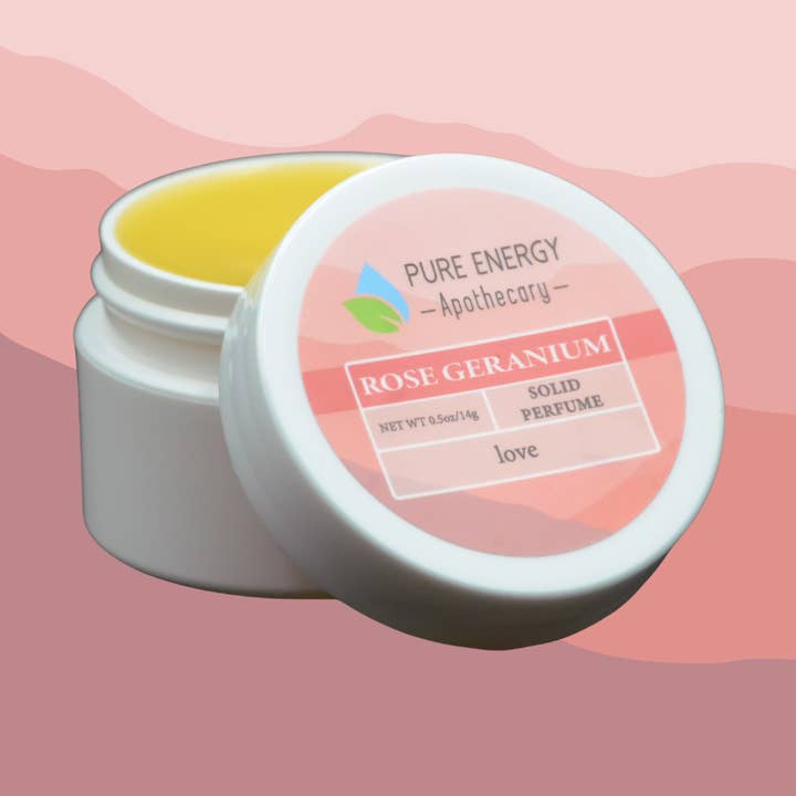 Solid Perfume - Rose Geranium (0.50 oz) for wholesale by Healing Earth by Pure Energy Apothecary