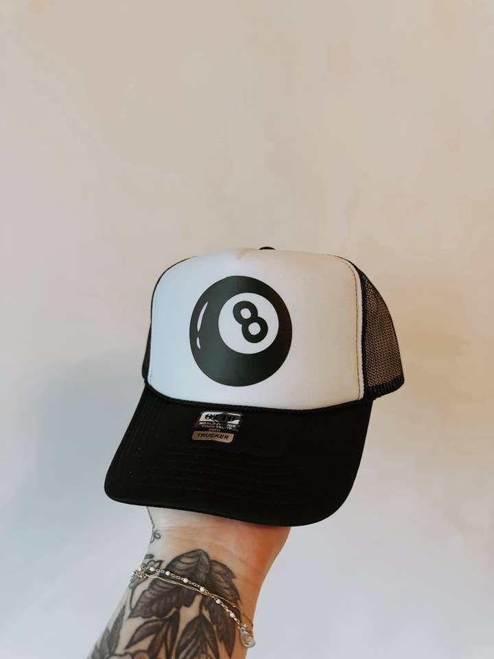 Eight Ball Trucker Hat for wholesale by Grady Ln Boutique