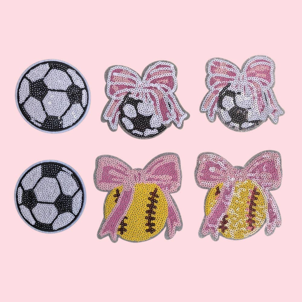 Rosie Posie Patches – wholesale Lapp – Paljett Softboll Rosett Påstrykbar Patch3