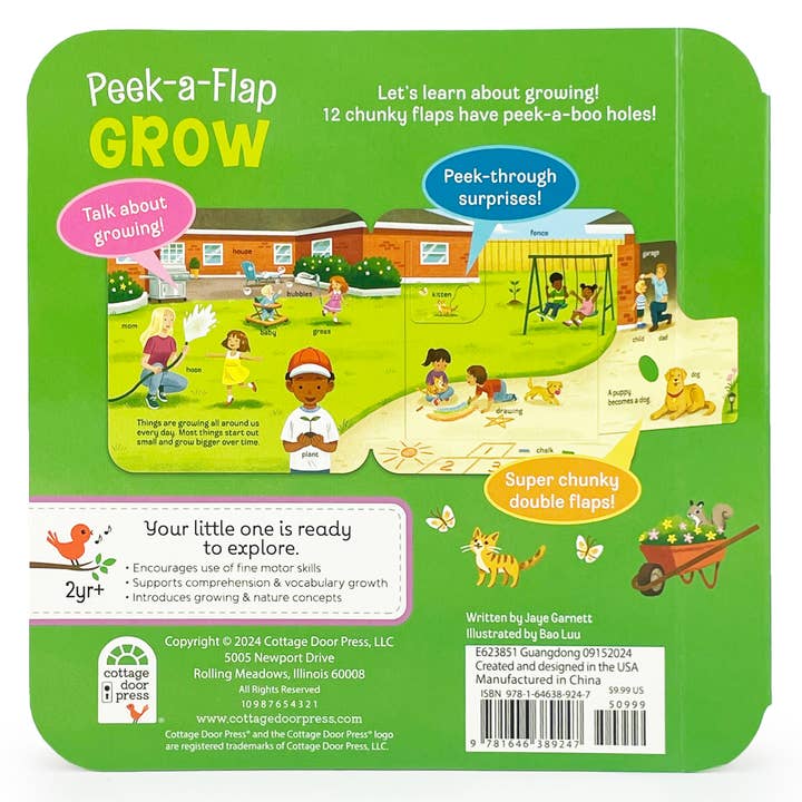 Cottage Door Press - Wholesale Baby & Toddler Book (0-2) - GROW Lift-a-Flap Board Book4