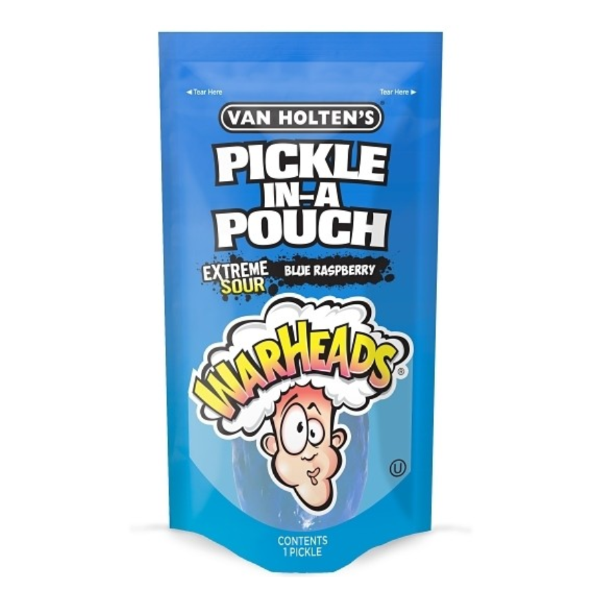 I Got Your Candy - Wholesale Gummy - Van Holten Warheads Blue Raspberry Jumbo Pickle 12ct1