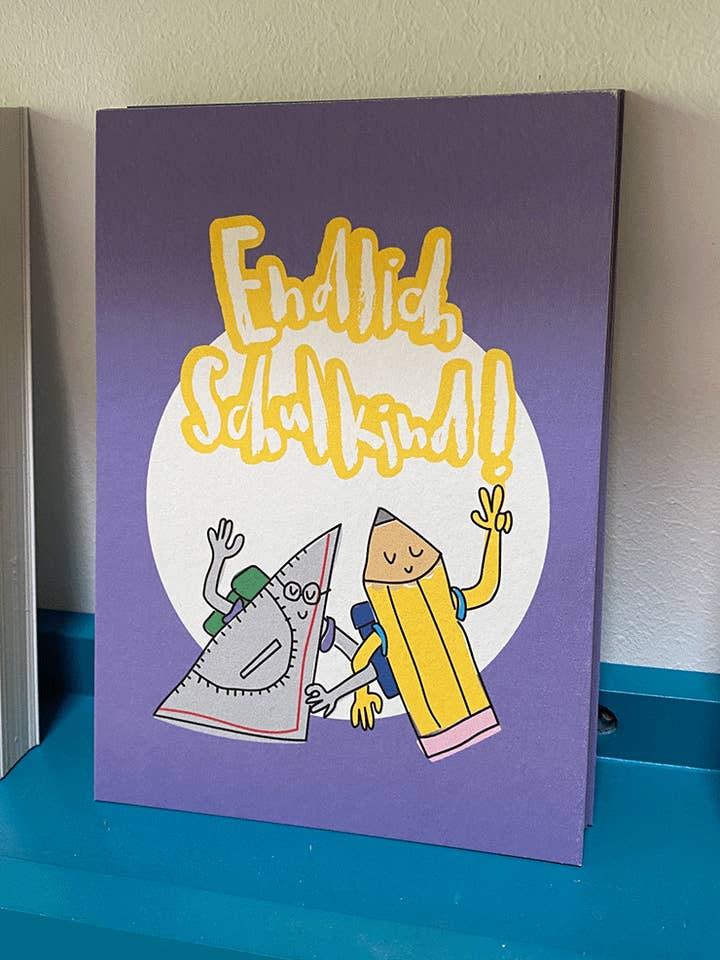 "Finalmente scolaro" - Cartolina per l'inizio della scuola 🎨✏️🍐 per la vendita all'ingrosso da parte di brushmeetspaper