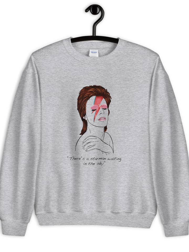 Bowie unisex sweatshirt for engroshandel hos El loco del Pelo Rizo