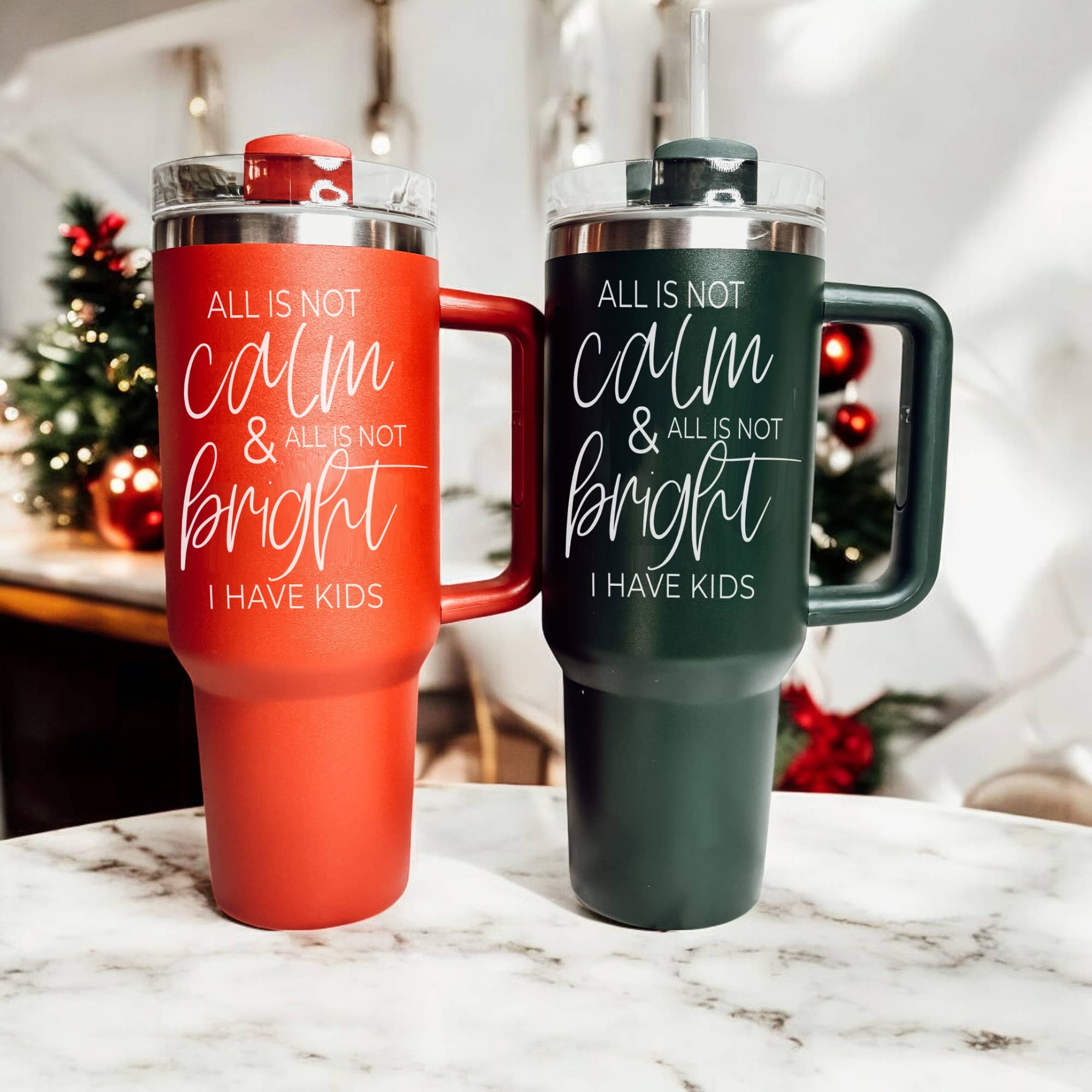 Gia Roma - Wholesale Insulated Mug/Tumbler - Funny Christmas Coffee Mugs, Red Holiday Tumblers With Straw35