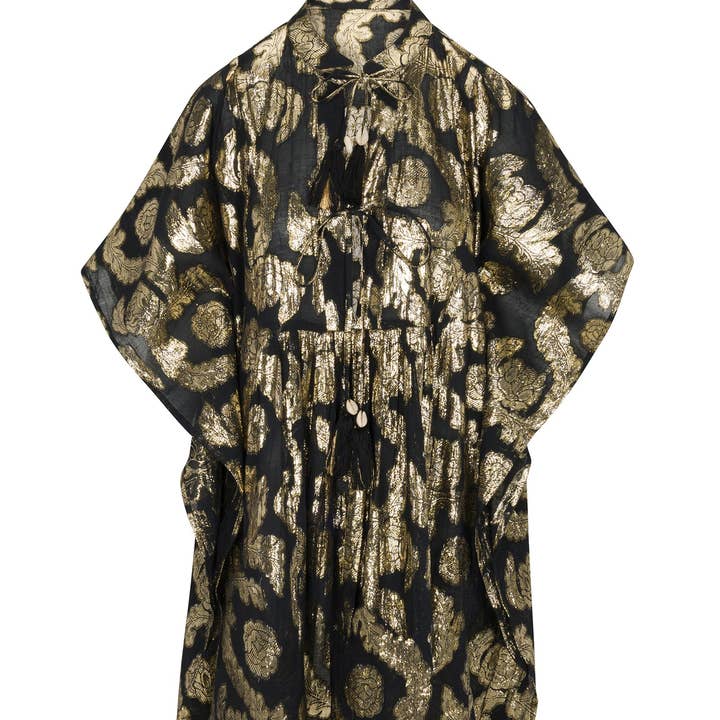 Palm Springs Caftan Tunic Dress - Black for wholesale by Meghan Fabulous