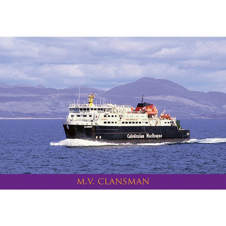 Petite carte postale MV Clansman pour la vente par Island Blue Publishing