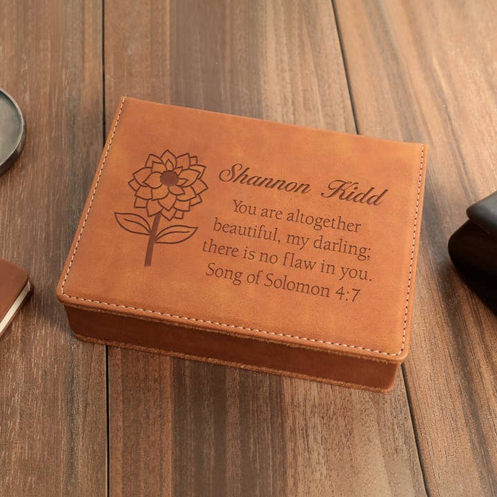 P. Graham Dunn - Wholesale Decorative Box - Laser Engravable Faux Leather Decorative Box