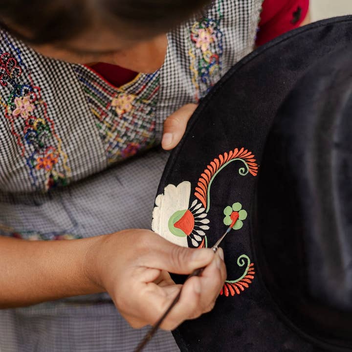 Origin Mexico - Wholesale Hat Accessory - Women's - Pilar Hand Painted Western Boho Hat - Fall Colors 1