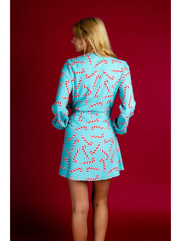 Shinesty, Inc - Wholesale Dress - Women's - Wrap Dress | The Peppermint/Candy Cane Christmas