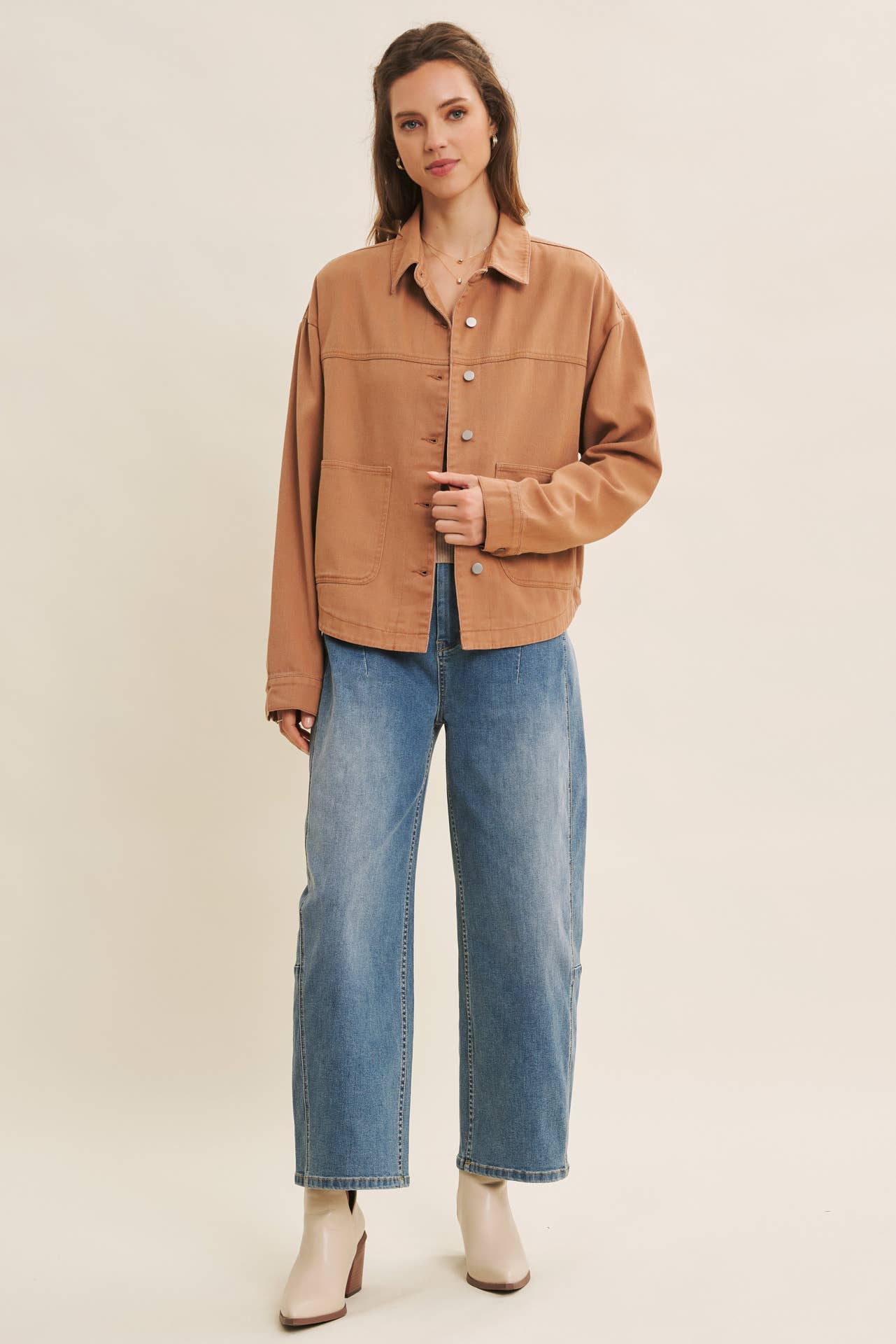 in february - Wholesale Jacket - Women's - ONE OF A KIND WASHED COTTON TWILL UTILITY OVERSIZED JACKET30