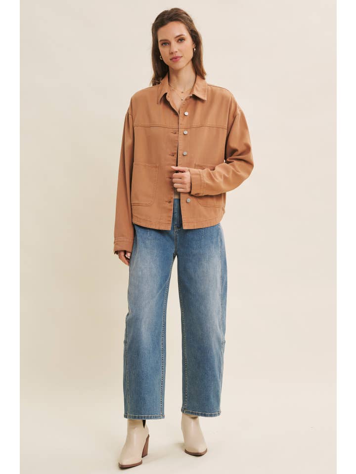 in february - Wholesale Jacket - Women's - ONE OF A KIND WASHED COTTON TWILL UTILITY OVERSIZED JACKET30