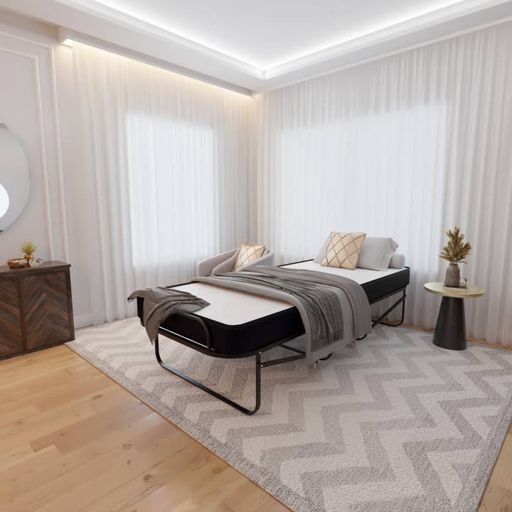 Hvid 16" sammenklappelig sovebriks med 5" memoryskummadras for engroshandel på Faire2