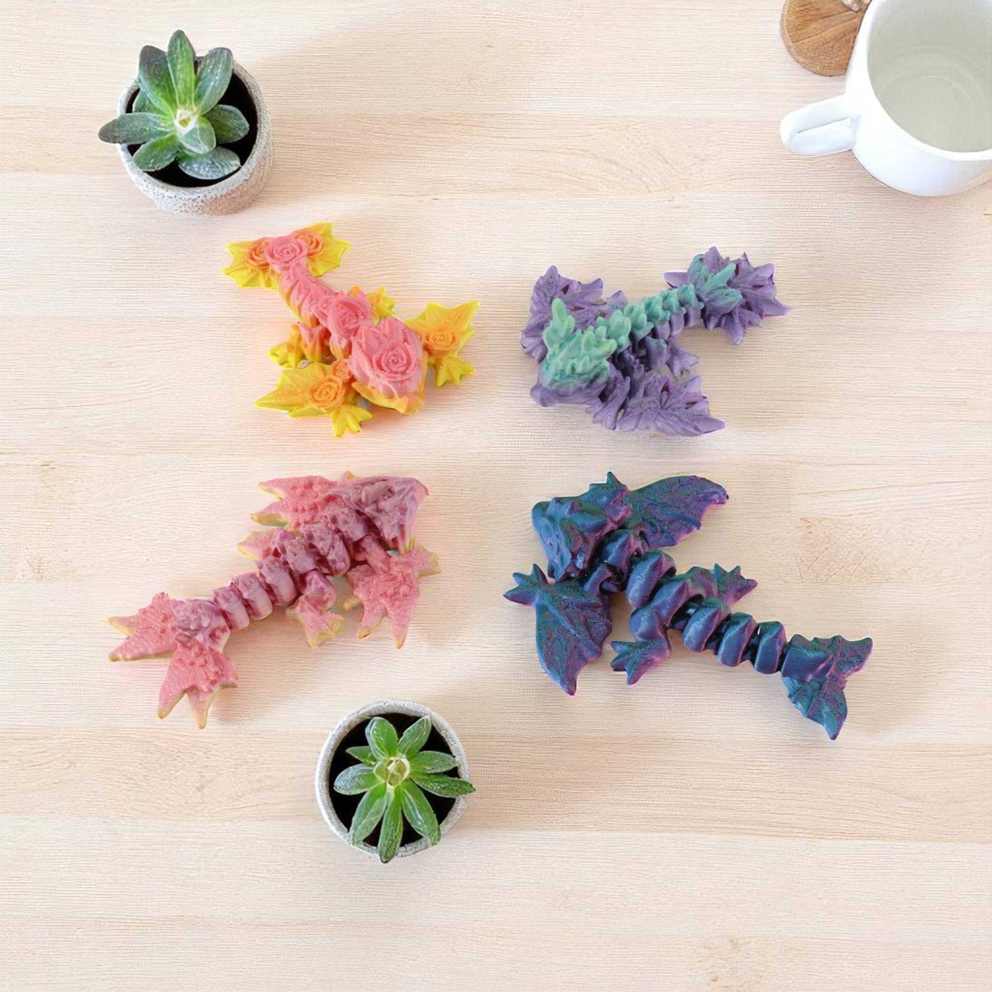 PowerTRC 3D Print - Wholesale Fidget Toy - Kids - 3D Printed Cute Baby Dragon Wyverns, 10 Pack | Mixed Color5
