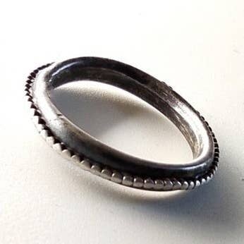 Antique Finish Sterling Silver Ring, Boho Wedding Ring for wholesale by SteamyLab