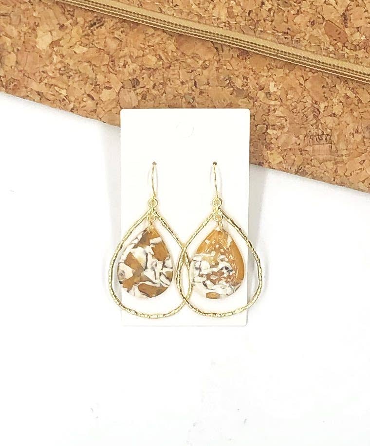 Baubles by B - Wholesale Dangle Earrings - Mustard Teardrop Chandelier Earrings5