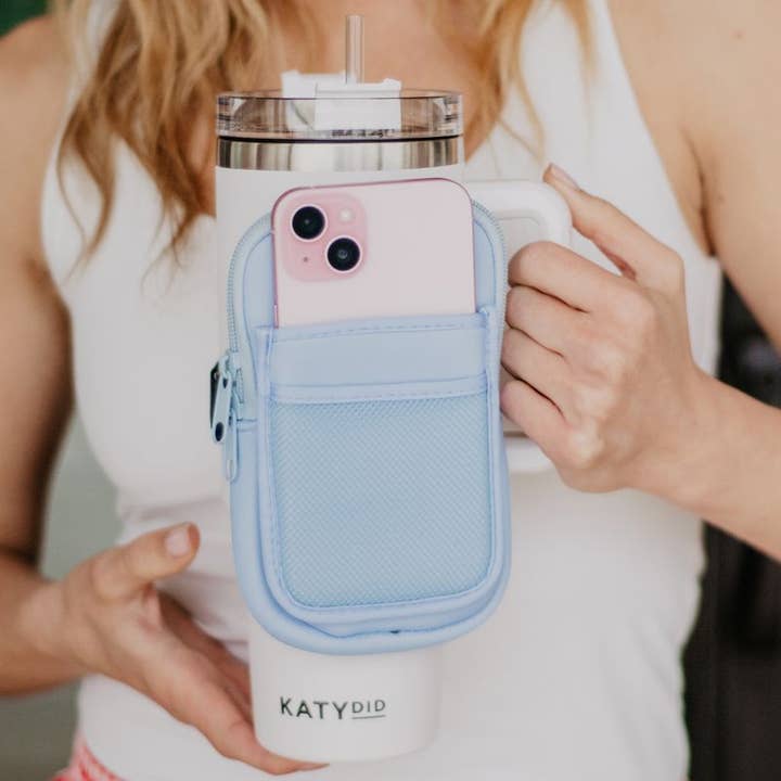 Light Blue Tumbler ZIPPER POUCH for wholesale by Katydid