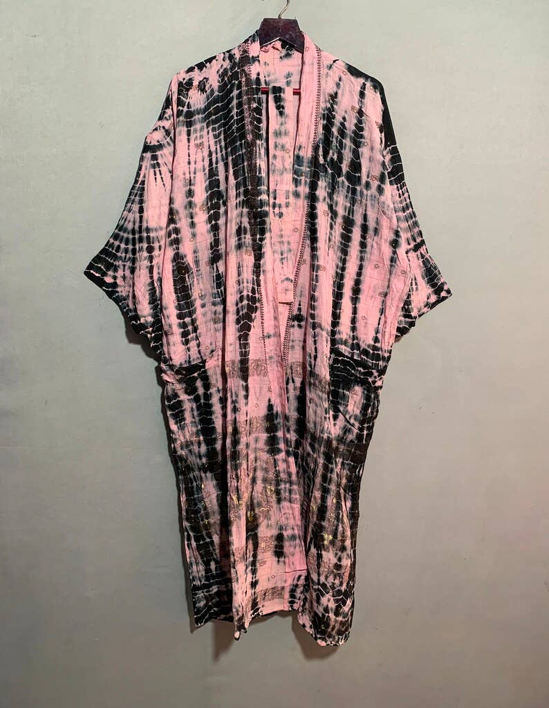 bhavnas boutique - Vente Kimono – femme - Lot de 5 kimonos tie-dye faits main pour femme, teinture artisanale2