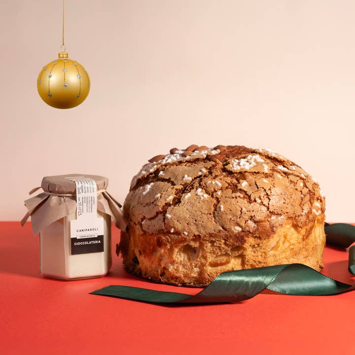 Panettone artesanal clássico + creme de chocolate branco por atacado de Caniparoli Cioccolateria