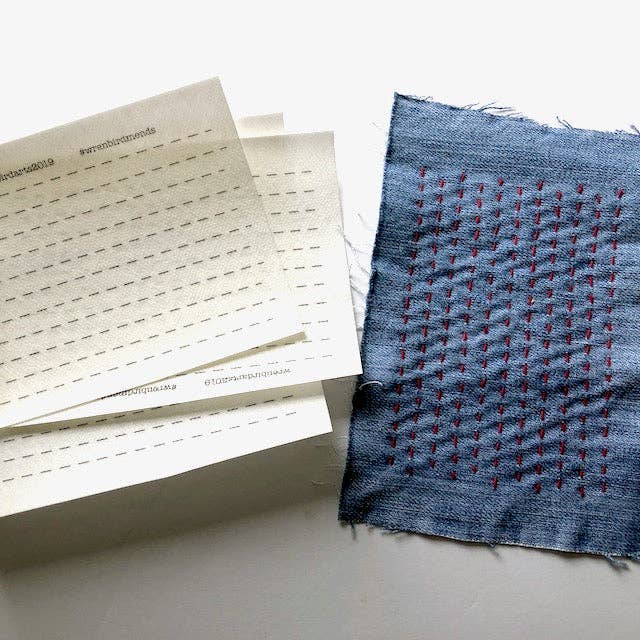 Wrenbirdarts - Wholesale Craft Sewing Kit - Simple Lined Sashiko Style Mending Patterns1