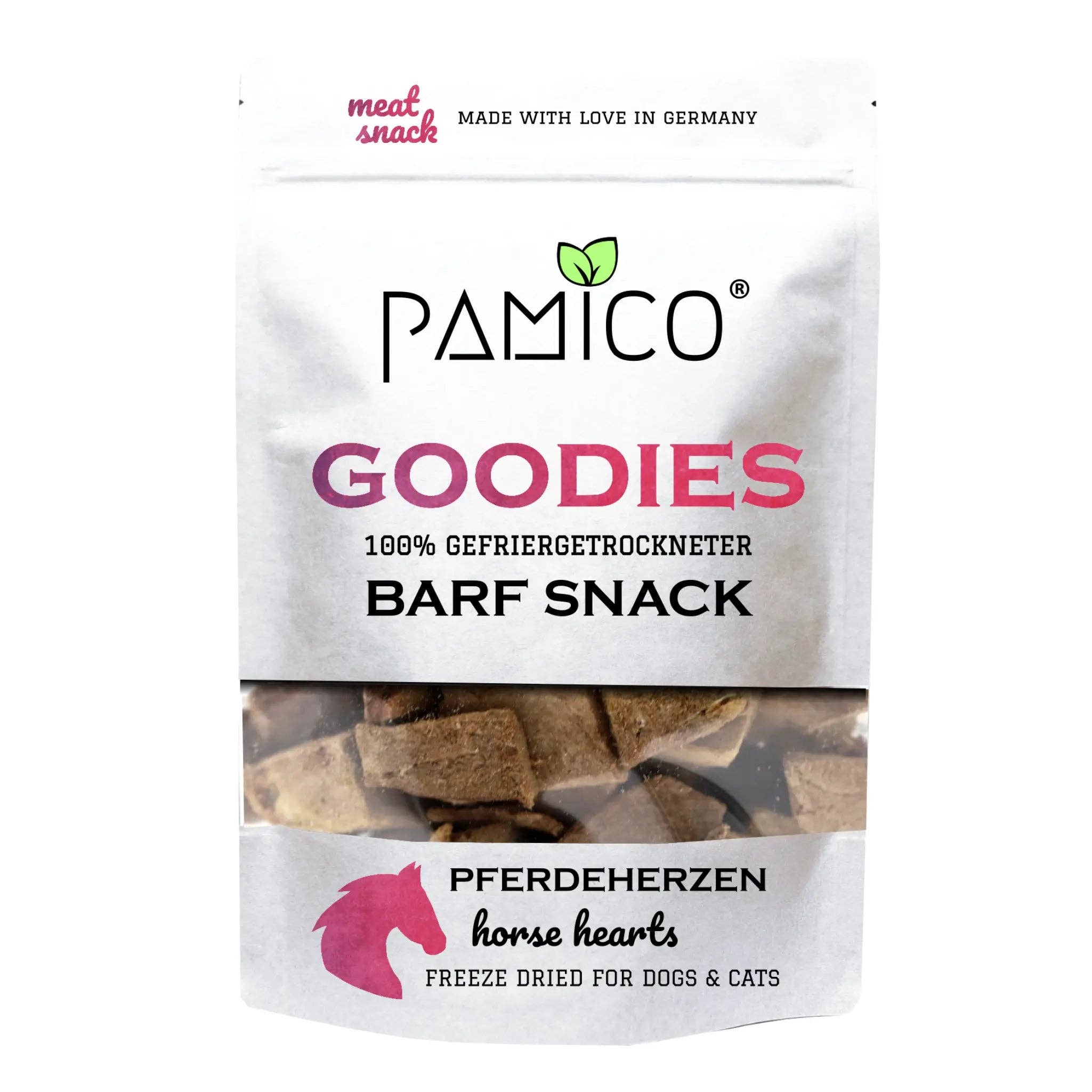 PAMICO - Wholesale Pet Treats - Dog - Freeze-dried horse hearts - BARF snacks goodies for dogs and cats0