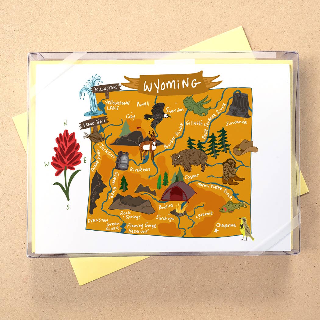 Allport Editions - Wholesale Briefpapier/indexkaartenset - Hallo USA Boxed Card-serie - ALLE 50 STATEN HIER!50