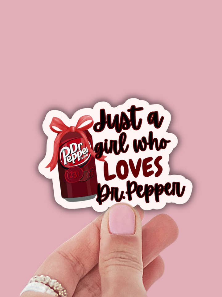 Dr pepper girly vinyl sticker, cute vinyl stickers for wholesale by Lalatina Shop