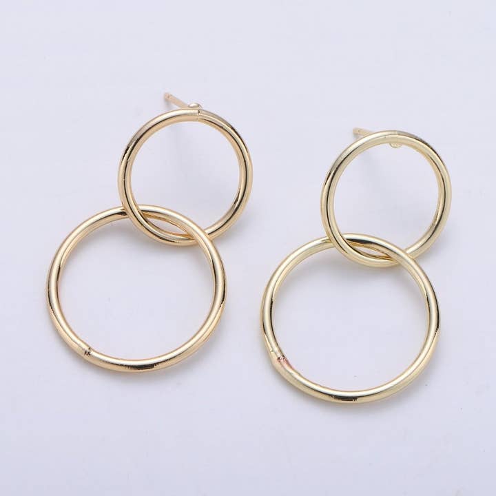 Gold Filled hoop earrings Modern minimal Geometric earring Statement Circle earrings Gift for her K-223 for wholesale by Aim Eternal