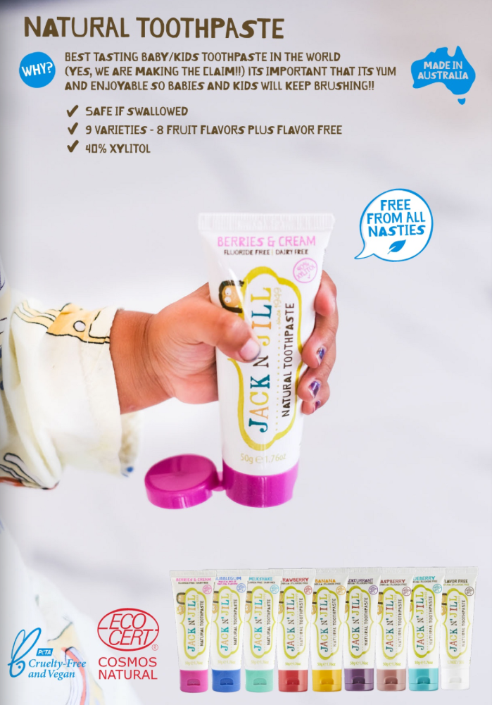 Jack N' Jill Kids & NFco - Wholesale Toothpaste - Jack N' Jill Natural Certified Kids Toothpaste Milkshake 50g3