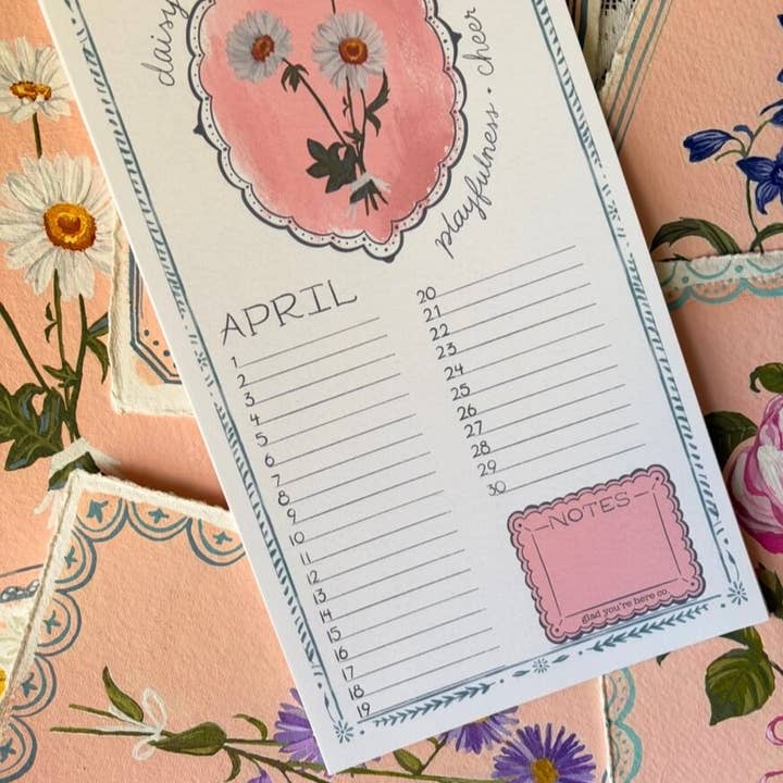 glad you're here co - Wholesale Calendar - Birth Month Flower Perpetual Calendar | Vintage Floral Wall Hanging Calendar | Birthday Calendar | Notes & Special Dates Organizer