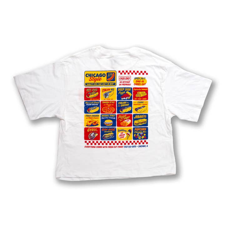 Chicago Style Eats Crop Top Tee - Women's for wholesale by Transit Tees