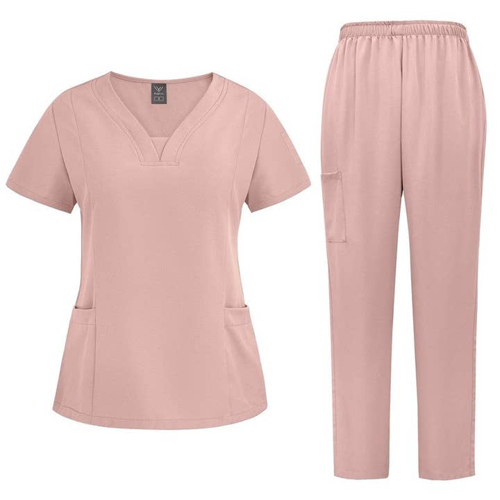 FurDecoration - Wholesale Healthcare uniform – Women's - Short Sleeve Straight Leg Scrub Suit3