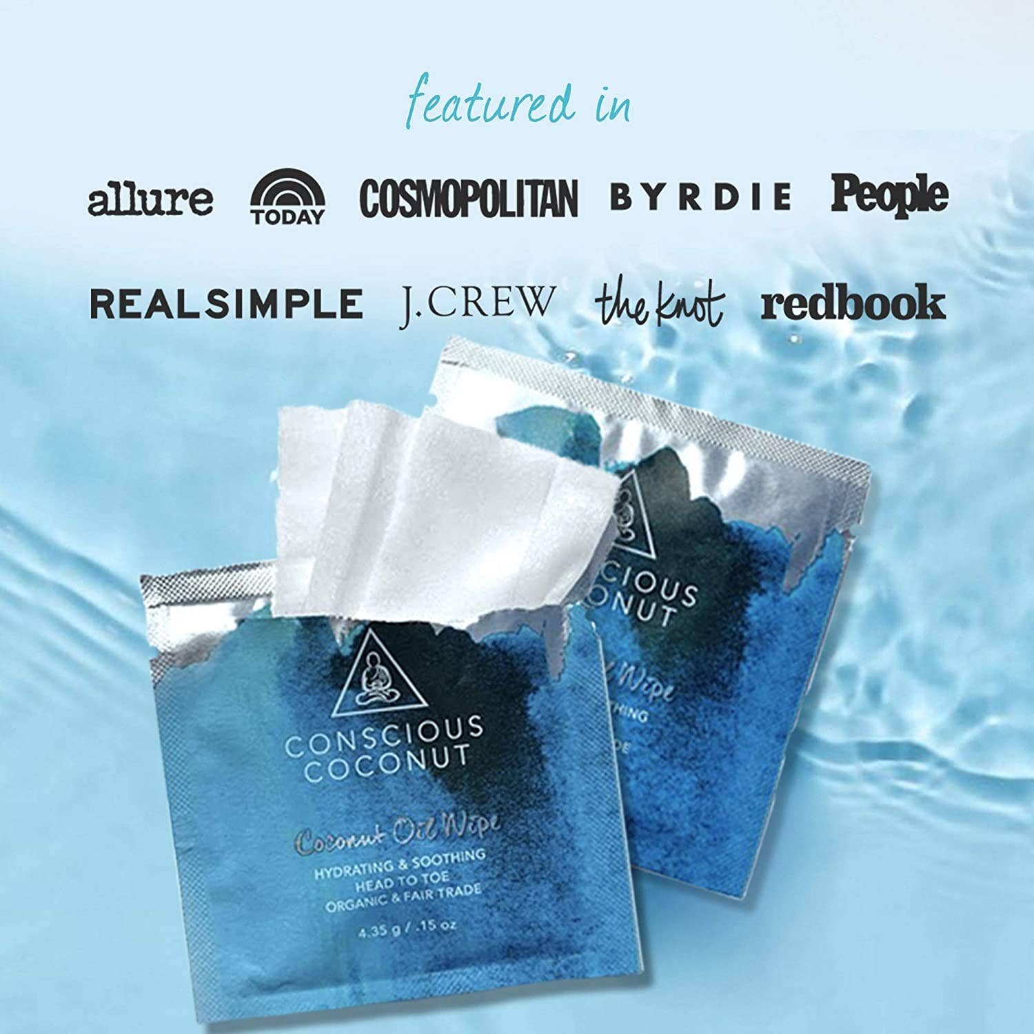 Conscious Coconut - Vente Lingettes visage et corps - Lingettes à l'huile de noix de coco biologique (25 lingettes)7