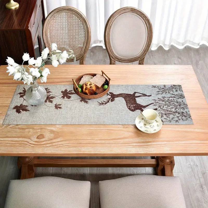 Huis Van Merken - Wholesale Tablecloth - Beige Foliage Tablecloth - Modern Rustic Kitchen Dining Decor2