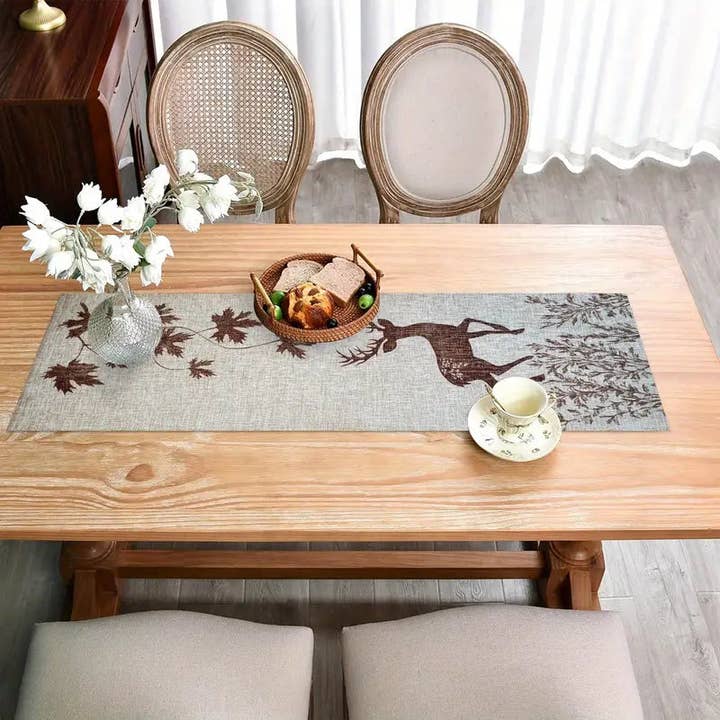 Huis Van Merken - Wholesale Tablecloth - Beige Foliage Tablecloth - Modern Rustic Kitchen Dining Decor2