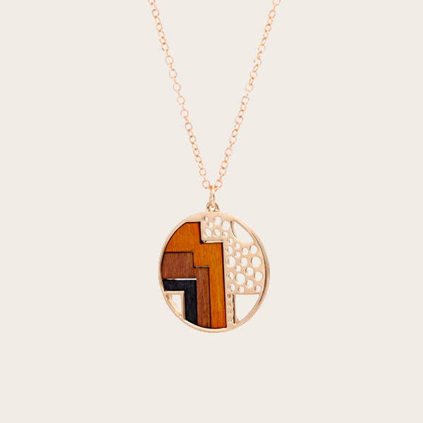 Wood&Chic - Venta al por mayor Collares con colgantes/abalorios - Collar de madera para mujer - Stonecrop