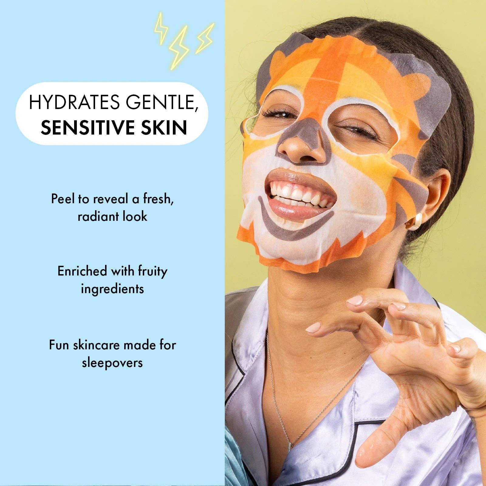 Beauty Goddess – wholesale Skincare face mask – 7th Heaven Go Wild Pamper Box Skincare Gift Set - 6 Printed Animal Face Masks and 1 Panda Headband Childrens Gift6