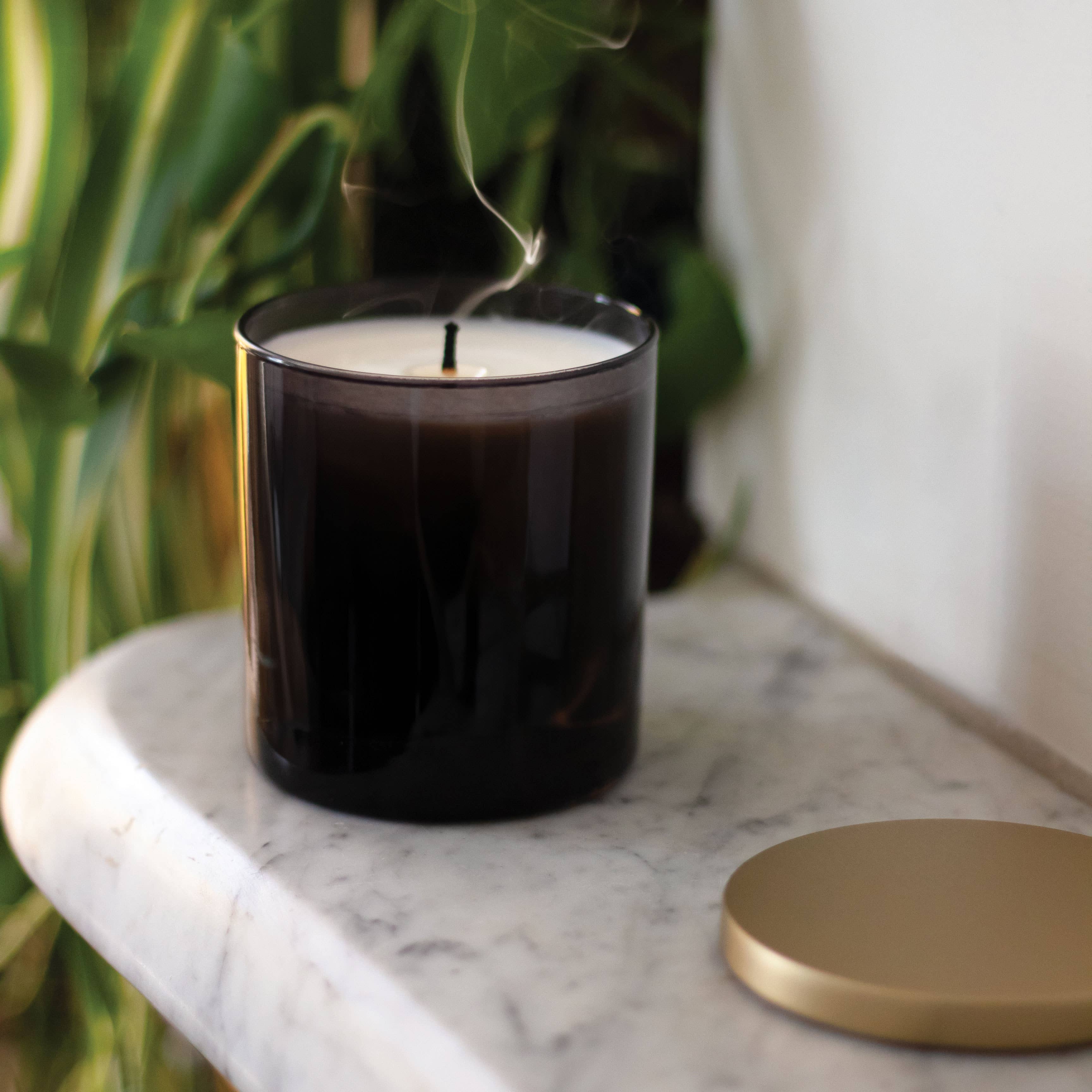 GP Candle Co. - Wholesale Jar/Filled Candle - No Label 9 oz. Black Candle with Gold Lid - Case of 244