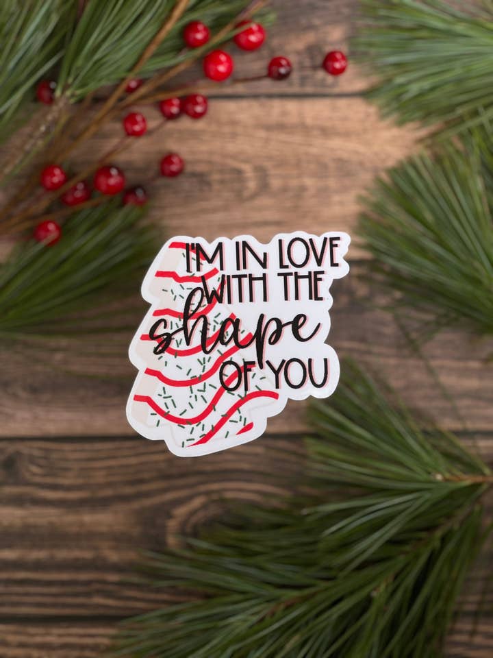 Shape Of You Sticker, Christmas Sticker, Little Debbie Christmas Tree Cake Sticker, Vinyl Waterproof Sticker, Gift For Foodie, Food Sticker for wholesale by Wild Moon Crafted