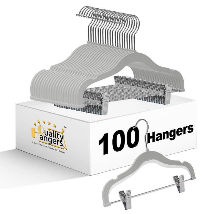 Quality Hangers – wholesale Clothes hangers – PL063 - 13.5" Kids Plastic Skirt Hangers with Clips - Gray