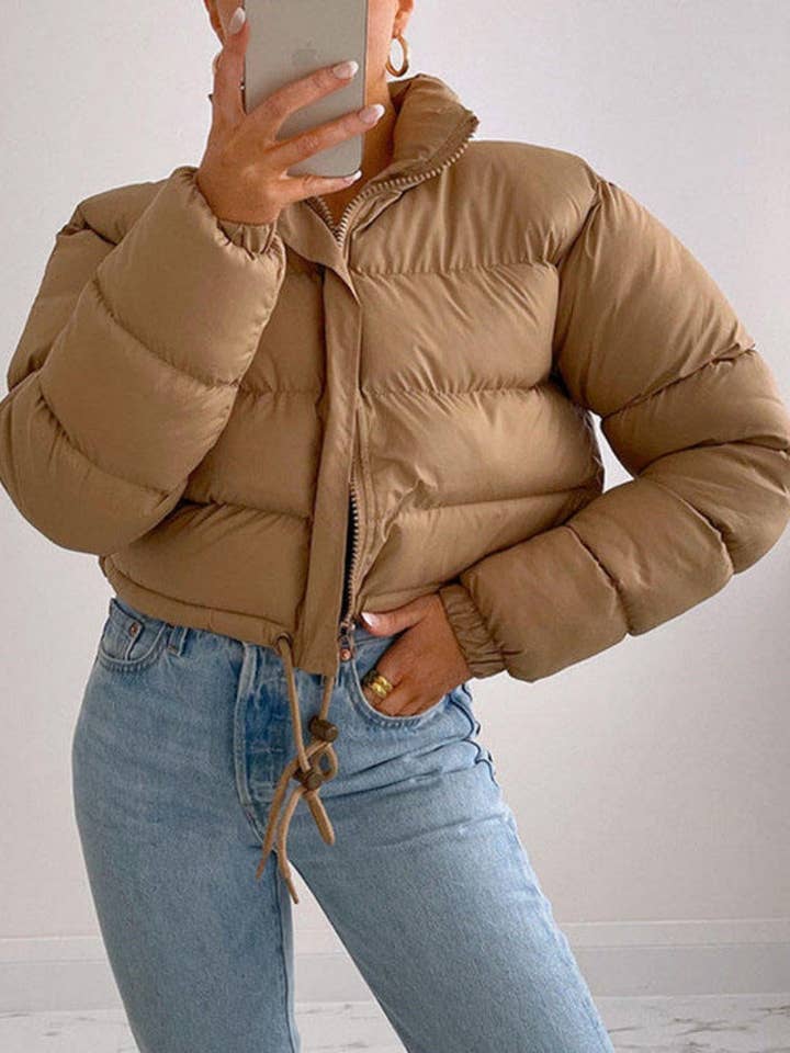 safistyle - Wholesale Puffer Jacket - Women's - Cropped Puffer Jacket with Stand Collar2