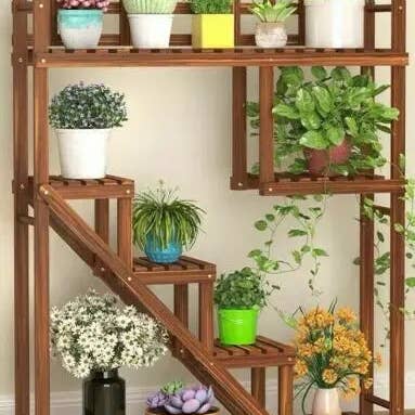everythingbamboo - Wholesale Plant pot stand - Wooden Plant Stand Multi Tier Indoor Outdoor Ladder Storage Shelf Garden Planter1