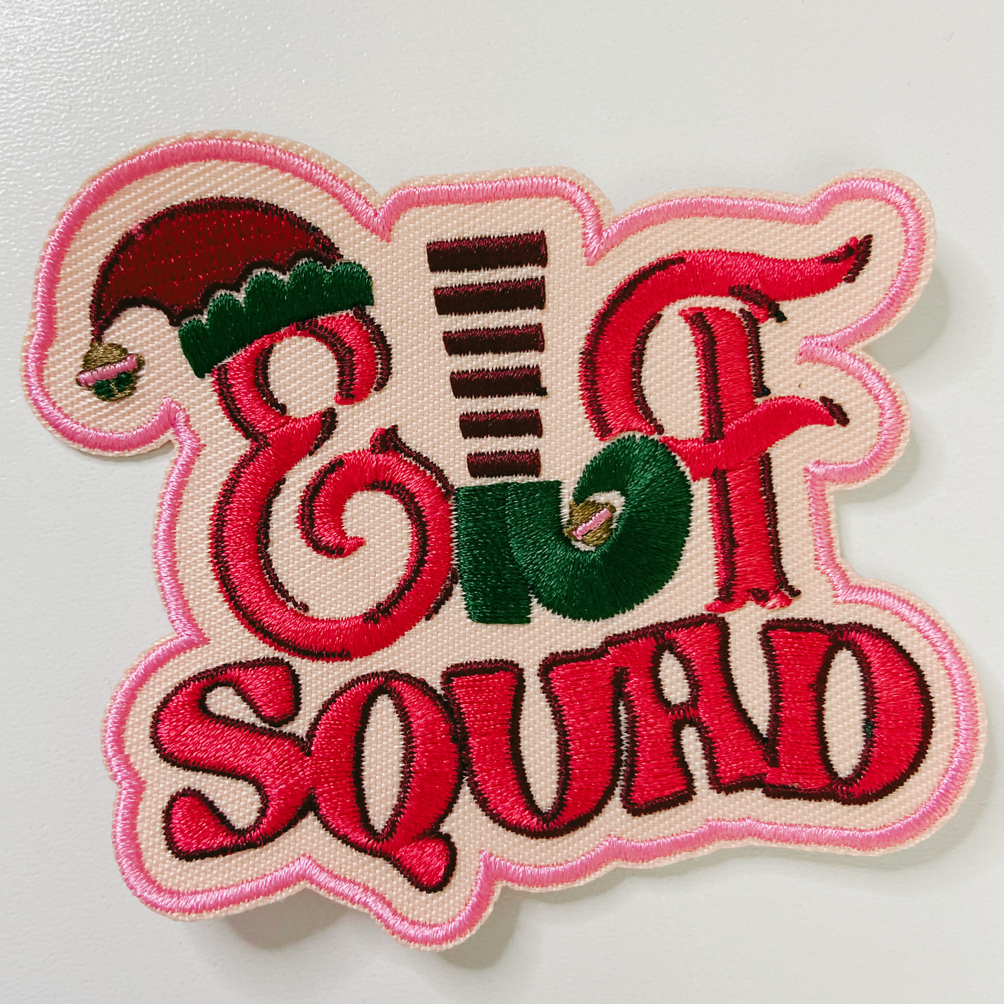 TEELUX - Wholesale Patch - 3" Elf Squad in Pink  -  Embroidered Hat Patch2