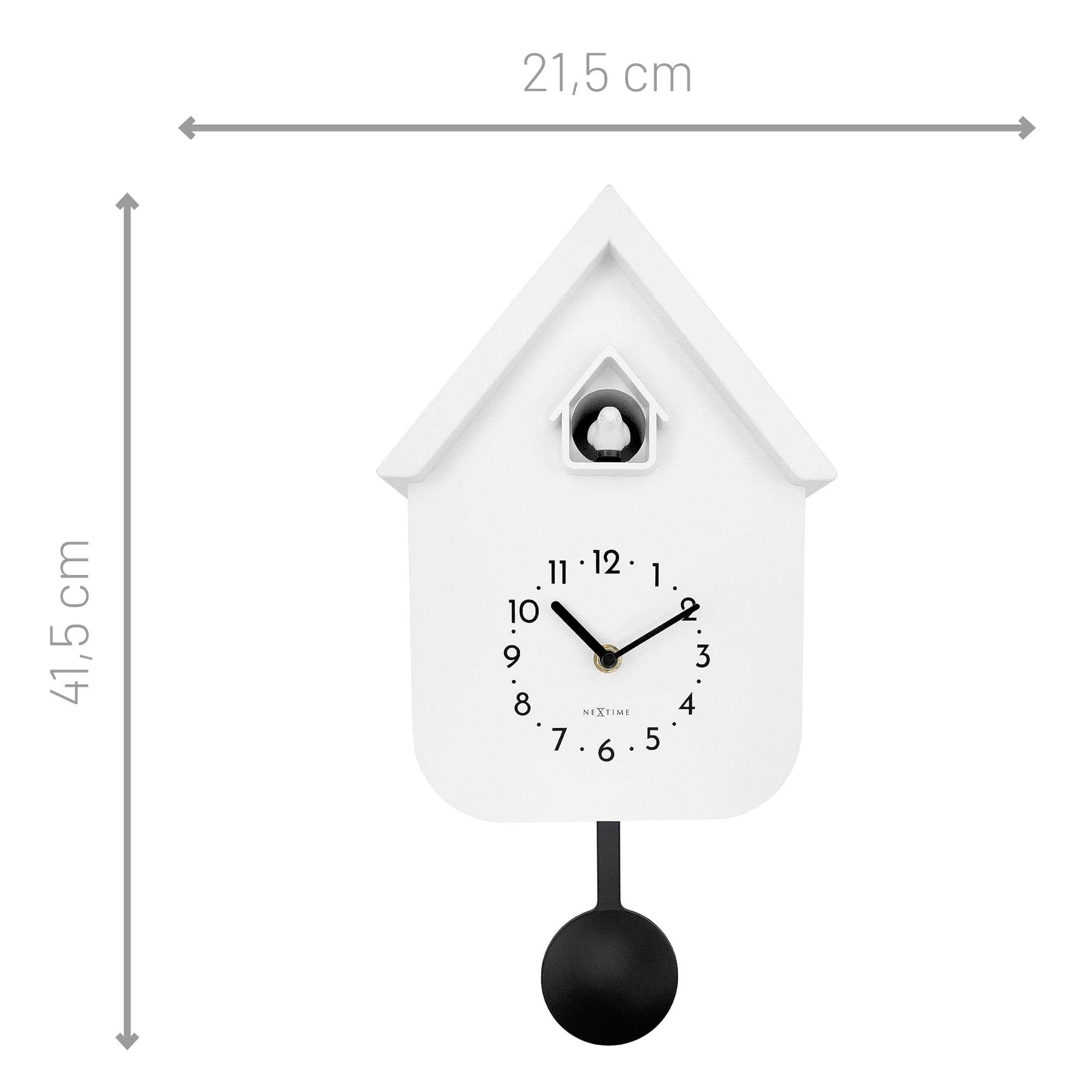 NeXtime - Wholesale Wall Clock - Wall clock 21.5x41.5x8.5cm - Pendulum - Cuckoo -NeXtime 'Twitter'16